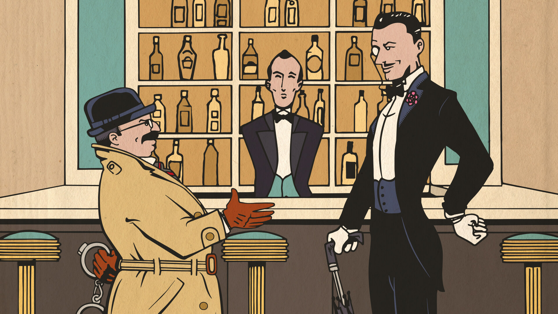 Smith & Whistle illustration at bar