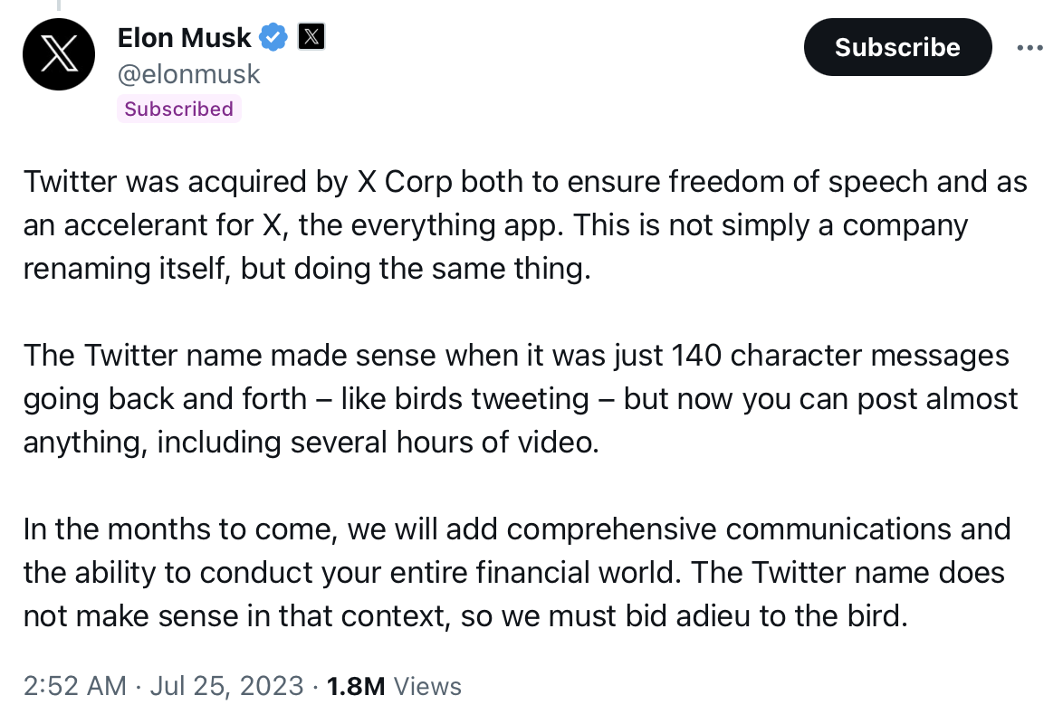 Elon Musk Message